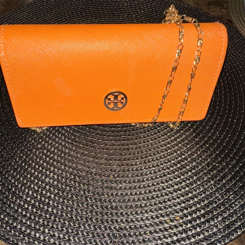 Tory Burch Orange glass case made bag